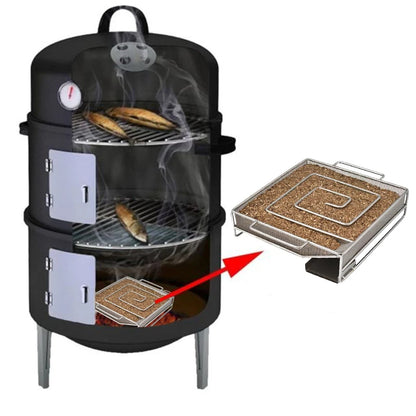 Barbecue Cold Smoke Generator Grill Smoker Box Salmon BBQ Smoking for Wood Chips Fish Meat Cooking Tools Bacon Burn Accessories