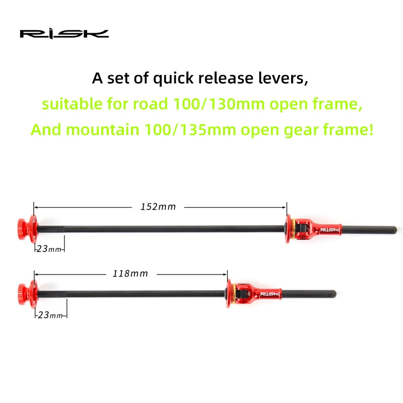 Ultra-Light 48g/Pair Titanium Ti Axis Skewers QR MTB Road Bike Bicycle Quick Release Front 100 Rear 130/135mm Wheel Hub Skewers