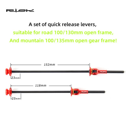 Ultra-Light 48g/Pair Titanium Ti Axis Skewers QR MTB Road Bike Bicycle Quick Release Front 100 Rear 130/135mm Wheel Hub Skewers