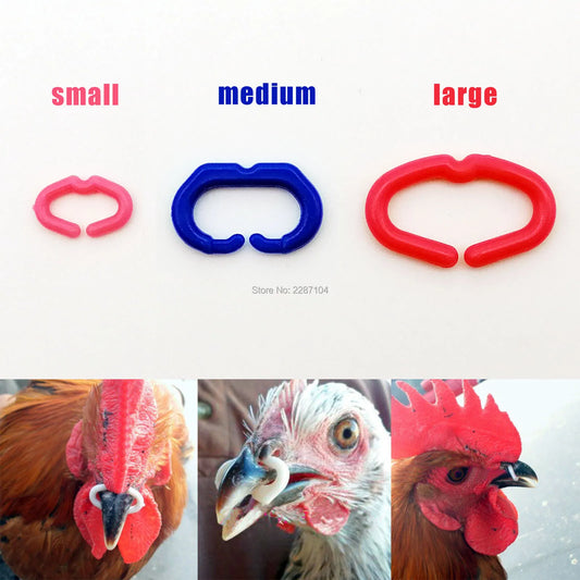 50pcs S M L Size Chicken Beak Clasp Cock Fasan Mouth Snap Ring Replace Peepers Eye Glasses Blinders Spectacles Anti-Pecking Feed