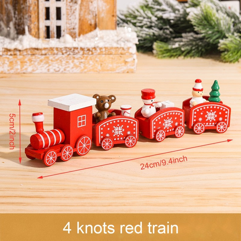 Christmas Wooden Train Merry Christmas Decoration for Home 2023 Christmas Ornaments Navidad Xmas New Year 2024