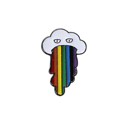 9 Style LGBT Design Rainbow Creative Heart Yeh Finger Pin Brooch Metal Pins Badge Denim Enamel Lapel Jewelry Women