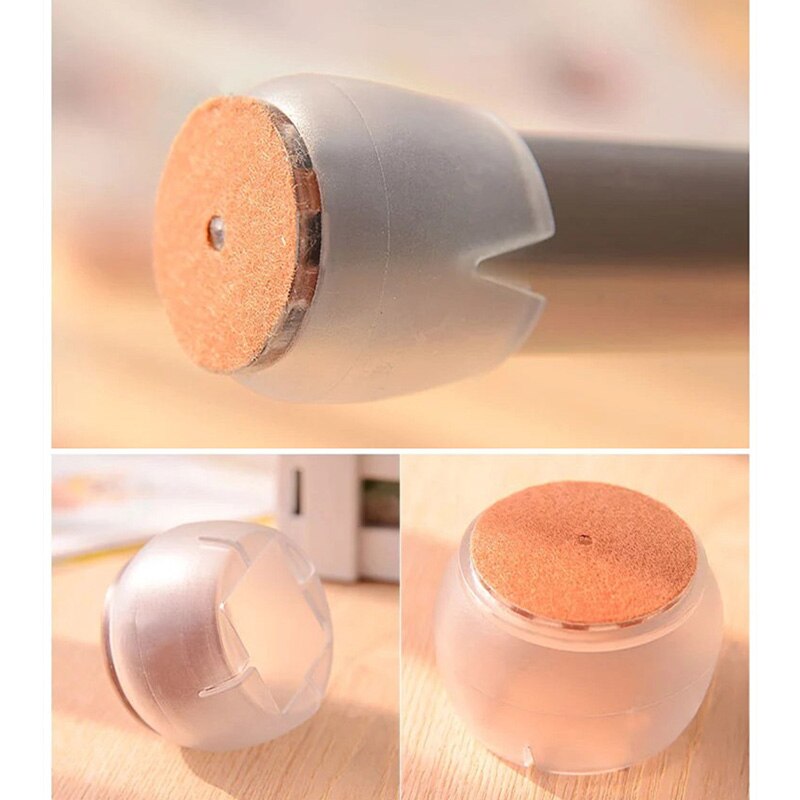 10pcs/Set Transparent Silicone Rectangle Square Round Chair Leg Caps Feet Pads Furniture Table Feets Wood Floor Protect Supplies