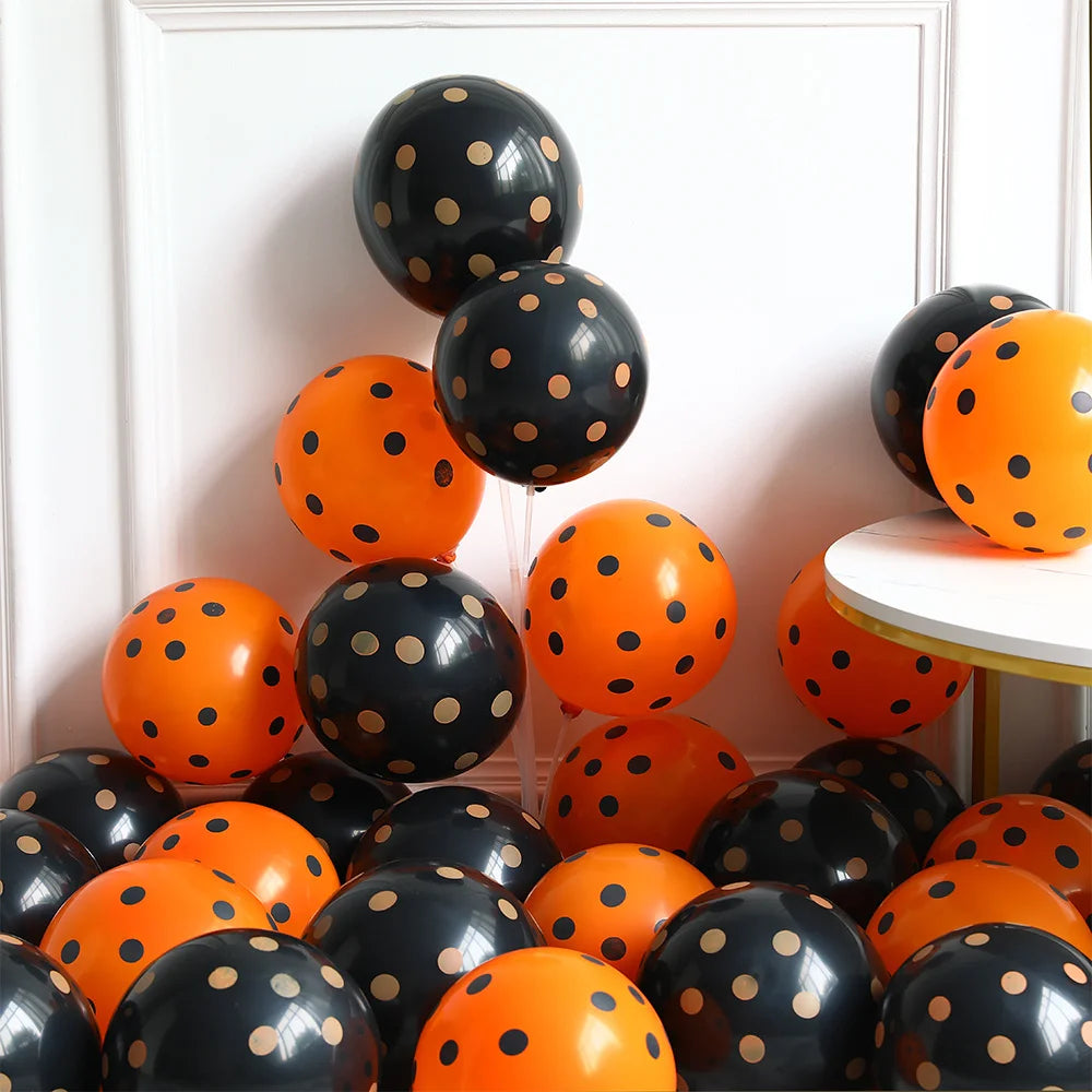 10pcs Halloween Pumpkin Latex Balloons Skeleton Bat Black Cat Ghost Helium Balloon Halloween Party Home Decoration Kids Toys