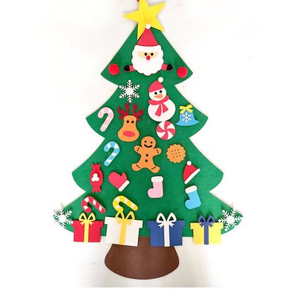 DIY Felt Christmas Tree Christmas Decoration for Home Navidad 2022 New Year Christmas Ornaments Santa Claus Xmas Kids
