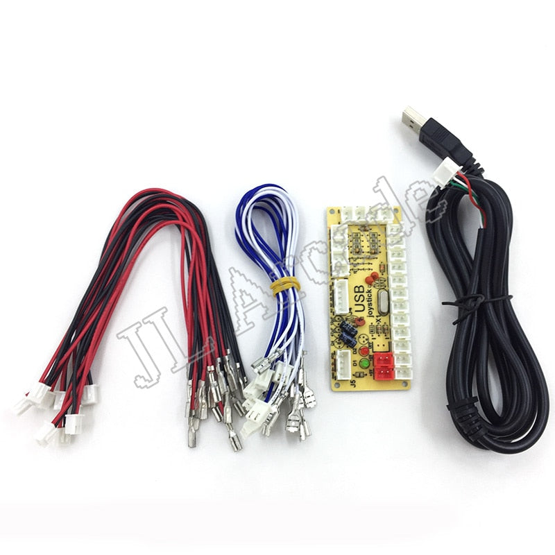 DIY Zero Delay Arcade USB Encoder PC to Joystick Fighting Games Replacement Parts Encoder Board +Wire Cables