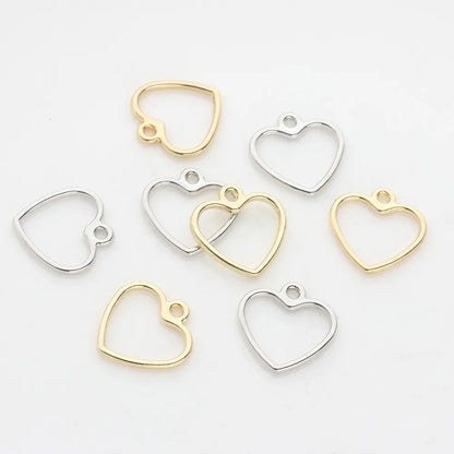 20pcs/Lot 12MM Zinc Alloy   Mini Sweet Hollow Love Heart Shape Charms for DIY Earrings Jewelry Making Accessories