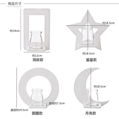 Creative Wall Decorative Shelf Household Wall Water Culture Vase Flower Stand Wall Potted Storage Rack(not Include Bottle)