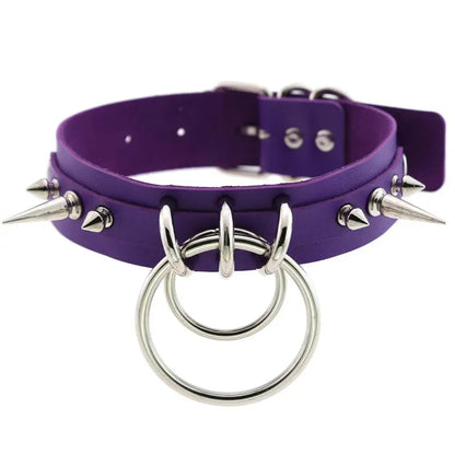 KMVEXO Punk Spike Metal Collar Girls Leather Harness Choker Necklace for Women Party Club Chockers Gothic Jewelry Harajuku 2019