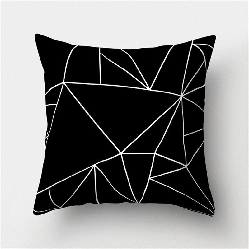 45x45cm Black White Geometric Cushion Cover Car Pillowcase Sofa Cushions Decorative Pillowcover Home Decor Pillow Cases