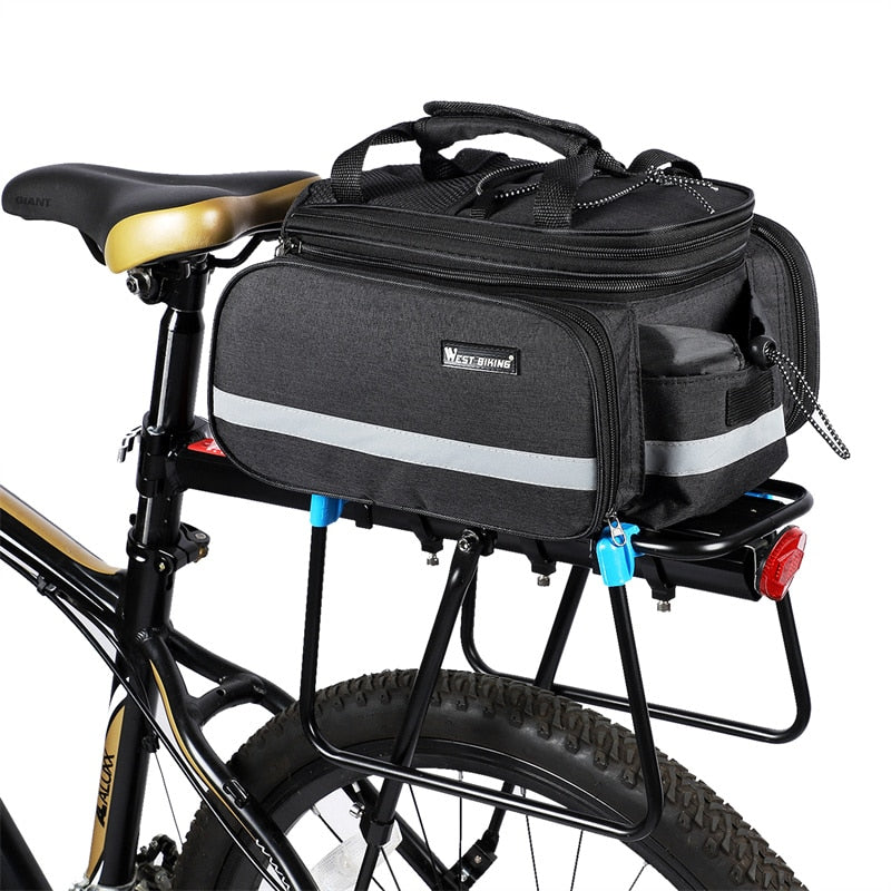 WEST BIKING Waterproof 3 in 1 Expandable Bicycle Trunk Bag Mountain Bike Rear Seat Cargo Carrier Cycling Travel Luggage Pannier