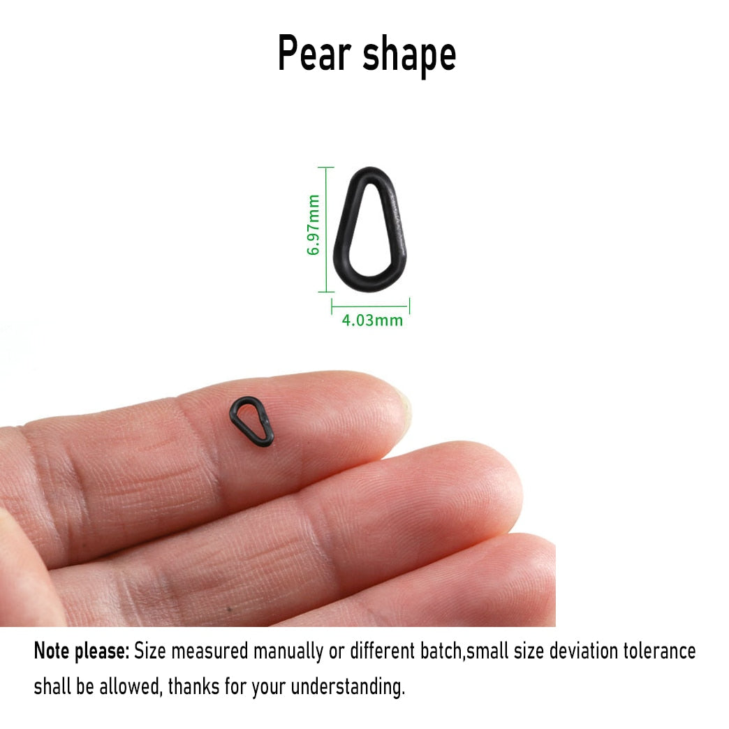 [ 30PCS] Flat Round Matt Black O Ring Carp Fishing Rig Terminal End Tackle Accessory 2mm 2.5mm 3.1mm Tippet Rig Ring