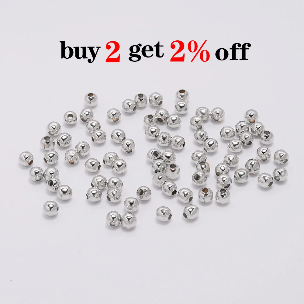 30-500pcs/Lot 2 2.5 3 4mm Gold Color Round Spacer Beads Ball End Seed Metal Bead for Jewelry Making Findings Accessories Supplie