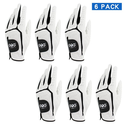 6 PCS Mens Golf Glove Sheepskin Leather