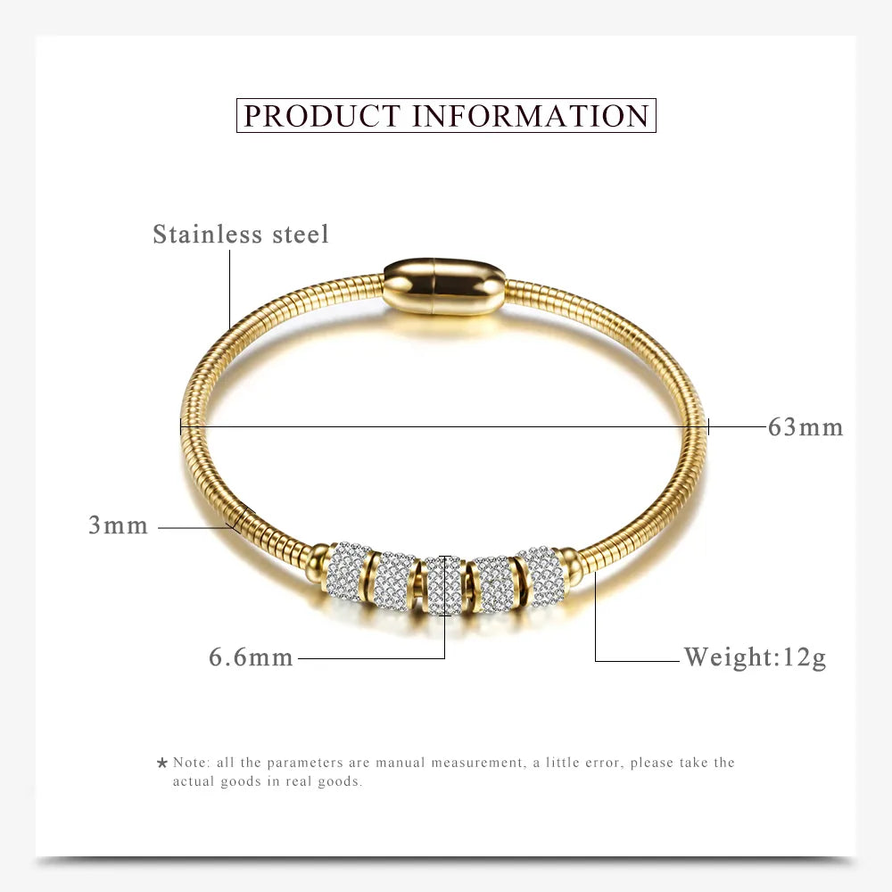 Drop Shipping Fashion Woman Bracelet and Bangles With Magnetic Clasp Women Stainless Steel Bracelet Bangles Jewelry
