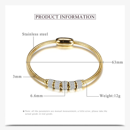 Drop Shipping Fashion Woman Bracelet and Bangles With Magnetic Clasp Women Stainless Steel Bracelet Bangles Jewelry