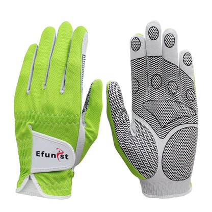 10 Pcs Efunist Golf Glove Men Left Hand Breathable Green 3D Performance Mesh Non-Slip Micro Fiber Golf Gloves
