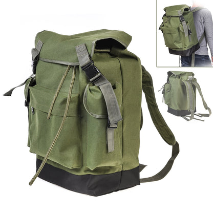 70L Large Capacity Multifunctional Army Green Canvas Carp Fishing Bag Fishing Tackle Backpack Durable and Wear-Resistant to Use.