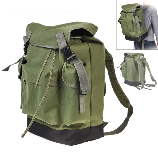 70L Large Capacity Multifunctional Army Green Canvas Carp Fishing Bag Fishing Tackle Backpack Durable and Wear-Resistant to Use.