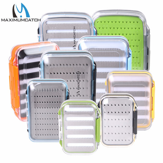 Maximumcatch Fly Box Waterproof Slit Foam High Density 4 Size Fly Fishing Tackle Box