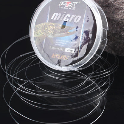 FTK  Ice Fishing Nylon Line 30M 2.9-12.5lb 1.3-5.7kg 0.08-0.25 DIA/MM Fishing Line Transparent for Carp Wire Winter Ice Nylon