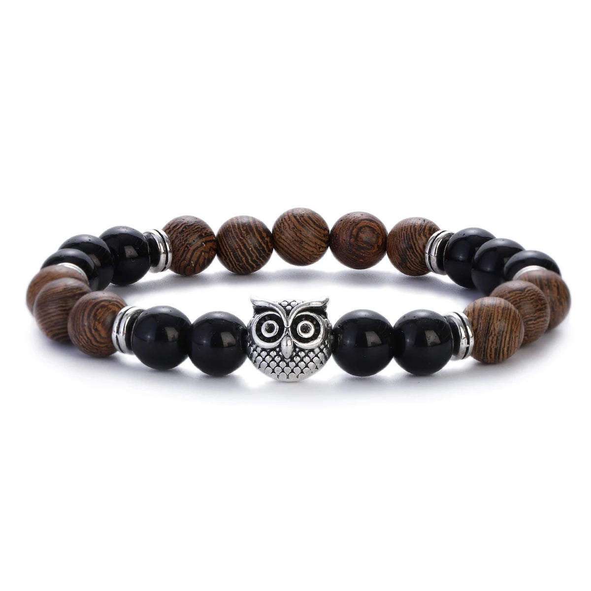 8mm New Natural Wood Beads Bracelets Men Black Ethinc Meditation White Bracelet Women Prayer Jewelry Yoga Bracelet Homme