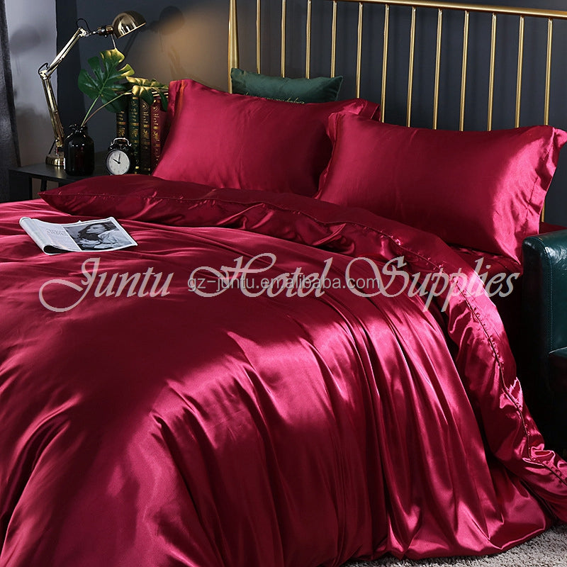 Juntu Customize Silk Bedding Set Mulberry Silk 4pcs Set