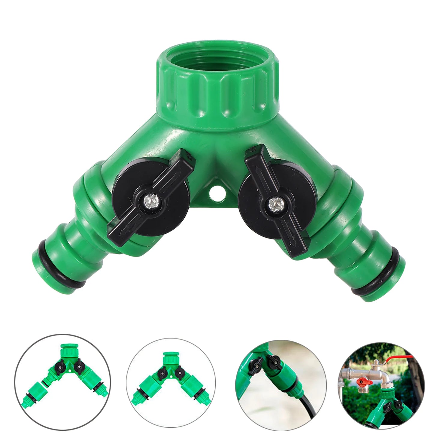 Y-Type Shunt Valve Garden Irrigation System Water Splitter 2 Way Y Shape Quick Connector Water Tap Adapter Water Controller