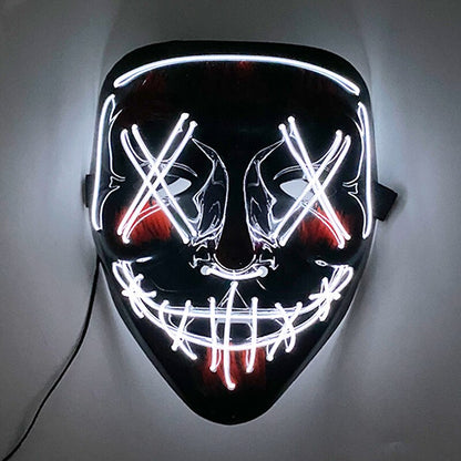 Neon Light LED Mask LED Halloween Scary Mask Cosplay Party Masque Masquerade Masks Halloween Costume Carnival Glow Party Props