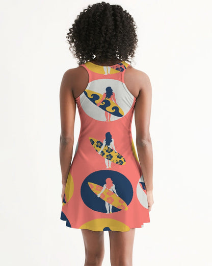 Women's Surfer Girl Casual and Fun Racerback Dress