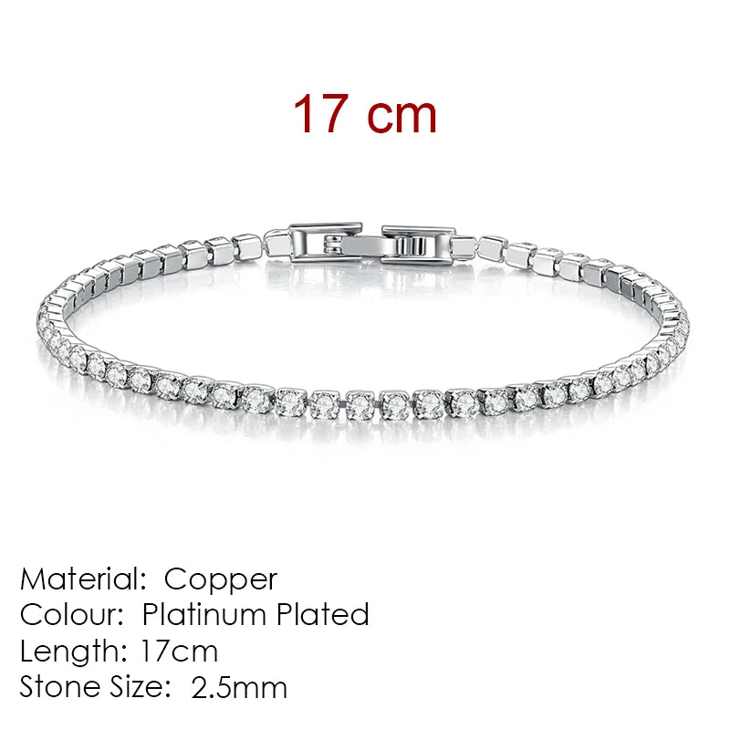 ZHOUYANG Tennis Bracelet for Women Luxury Style 4 Color 4 Claws Mosaic Cubic Zirconia Silver Color Jewelry