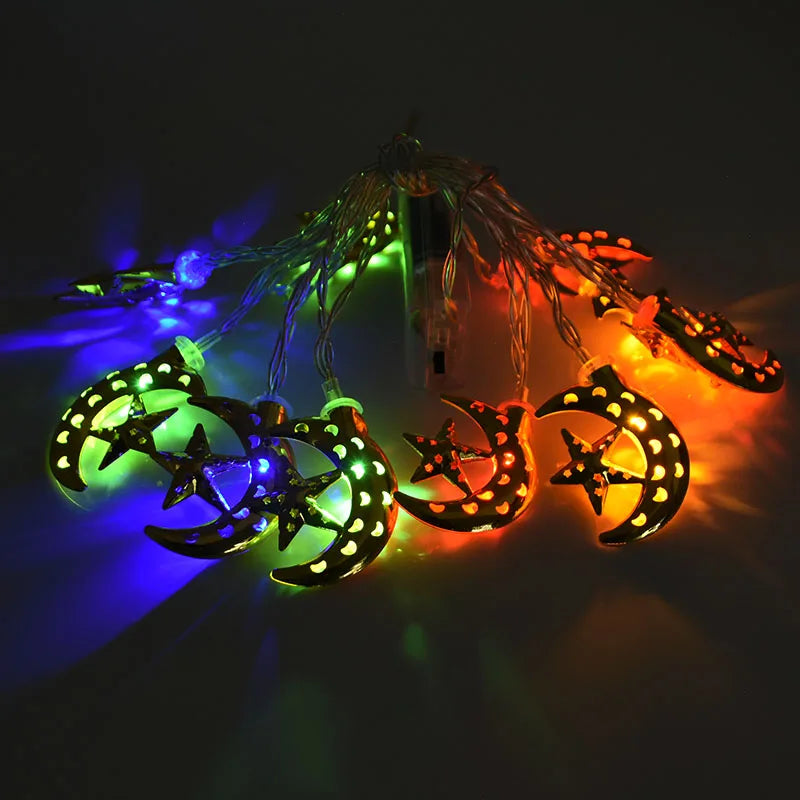 Ramadan Decoration Plastic Lantern Led String Lights Ramadan Kareem Decor Eid Mubarak Al-Fitr Eid Festival Party Supplies