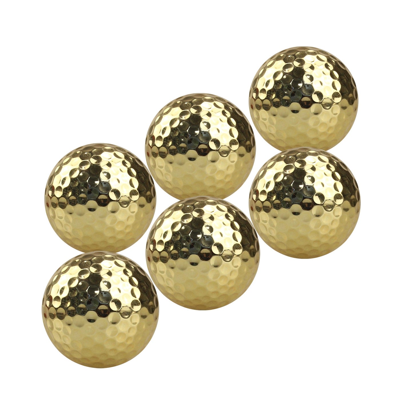 CRESTGOLF 6 Pcs Two Layer Golden Golf Balls Golf Practice Balls Training Two Pieces Balls