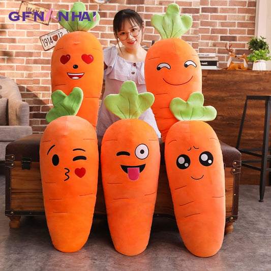 1pc 45/70/90cm Cartoon Smile Carrot Plush Toy Cute Simulation Vegetable Carrot Pillow Dolls Stuffed Soft Toys for Children