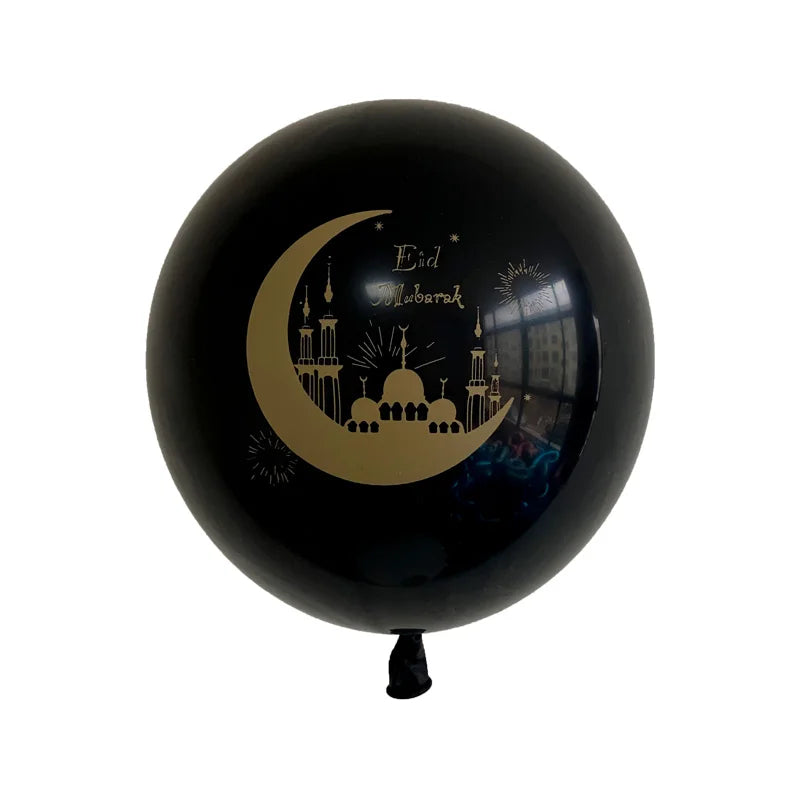 10pcs Eid Mubarak Latex Balloon Balloons Ramadan Kareem Decoration Ramadan Mubarak Muslim Islamic Festival Party DIY Decorations