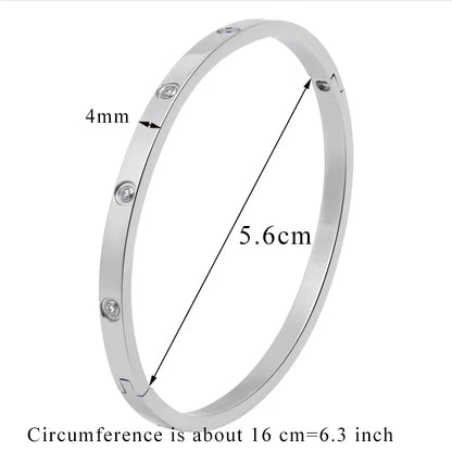 Beautiful Lovers Bracelets Woman Bracelets Stainless Steel Bangles and Bangles Cubic Zirconia Golden Woman Jewelry