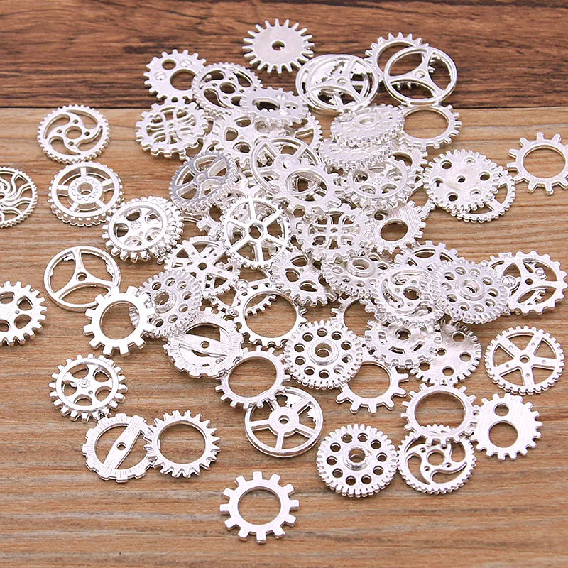60PCS 10 Color Small Size 8-15mm Mix Alloy Mechanical Steampunk Cogs & Gears Diy Accessories New Oct Drop Ship