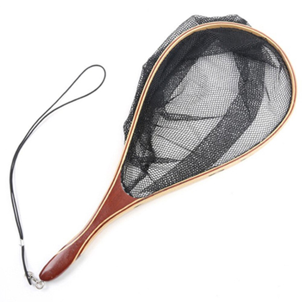 Maximumcatch Fly Fishing Landing Net Nylon Trout Catch and Release Net With Curve Wood Handle Tenkara Net