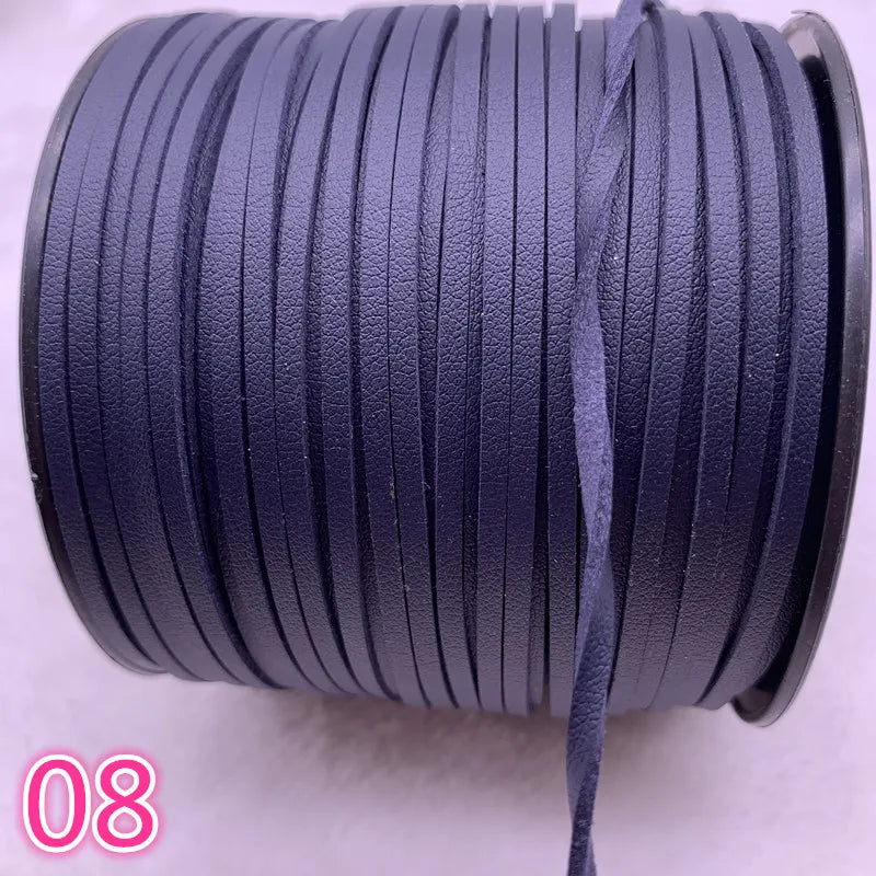 NEW 5yards/Lot 3mm Double Sided Suede Braided Cord Korean Velvet Leather Handmade Beading Bracelet Jewelry String