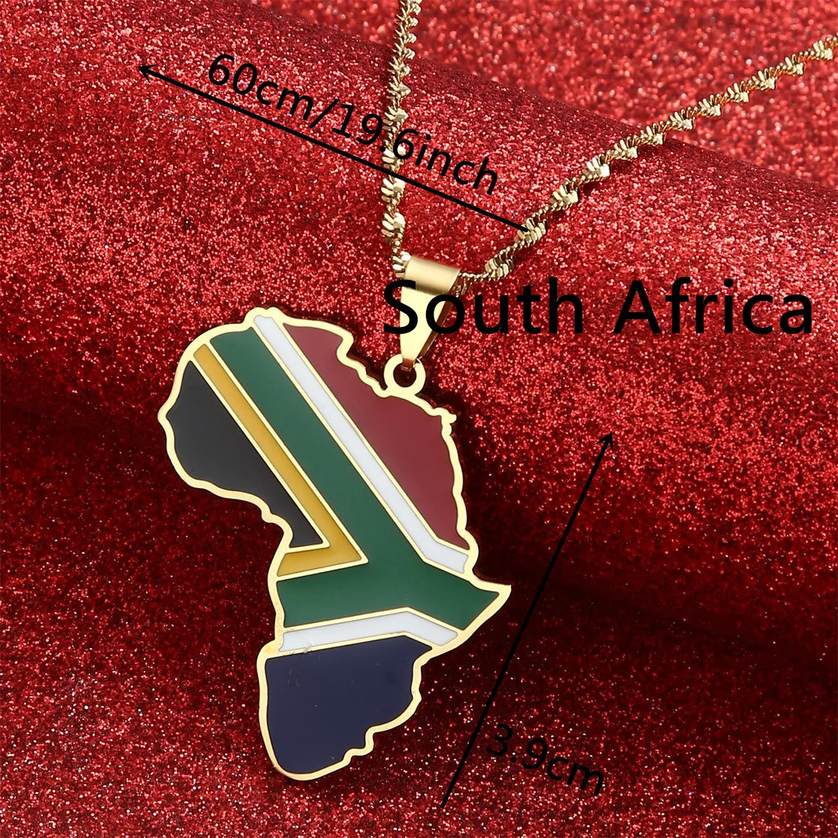 Africa Map Pendant Necklaces Heart African of Maps Jewelry Charms Gold Color Heart Map