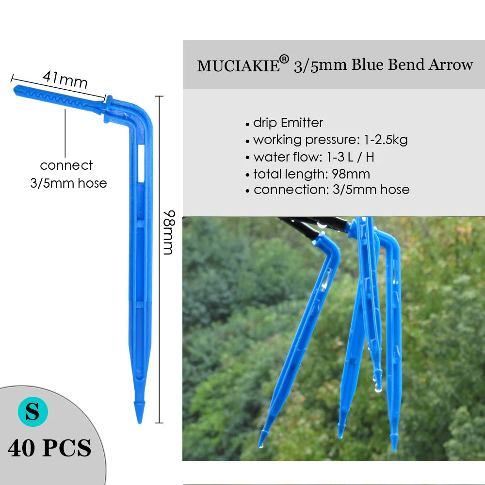 MUCIAKIE Variety Style Adjustable Irrigation Sprinkler Garden Emitters Stake Dripper Micro Spray Rotating Nozzle Watering Arrow