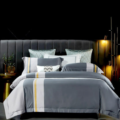 New 1000TC Egyptian Cotton Bedding Sets Queen King Size Bed Duvet Cover Flat /Fitted Sheet Linen Set Pillowcase 4pcs Bed Set