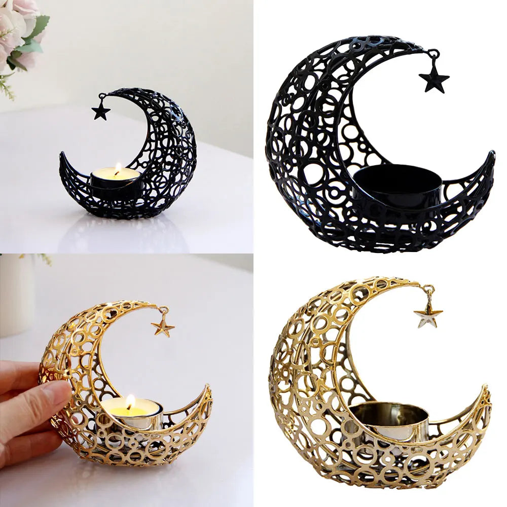 Eid Mubarak Candle Holder 2023 Ramadan Kareem Banner Ramadan Decoration for Home Islamic Muslim Party Decor Eid Al Adha