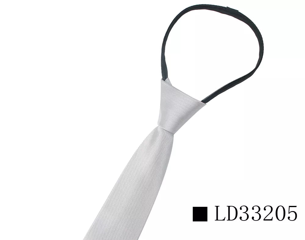 Zipper Necktie for Men Women Tie for Boys Girls Suits 6cm SolidTies Slim Girls Neck Tiie Gravatas Rubber Pre-Tied Tie