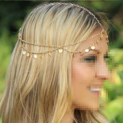 Boho Draping Crystal Bride Hair Accesories New Fashion Elegant  Head Chain Hair Jewelry Wedding Hairstyles Headpiece