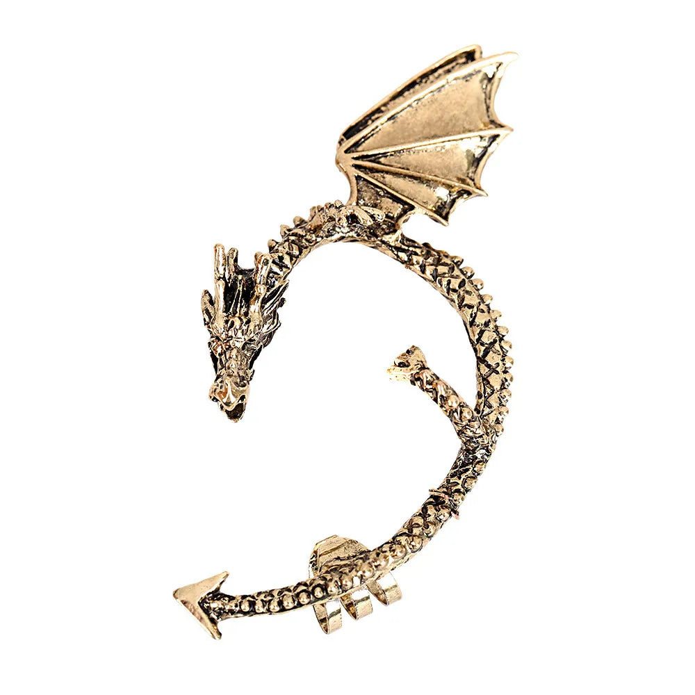 Retro Vintage Gothic Rock Punk Twine Dragon Shape Ear Cuff  Earring Earrings for Women Men  Earrings