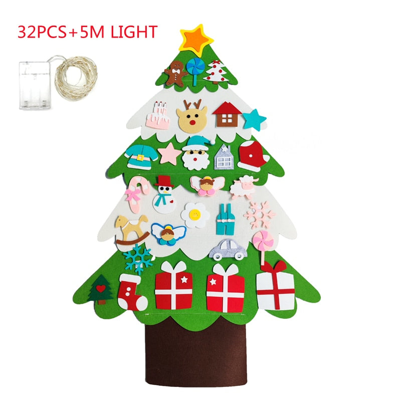 Kids DIY Felt Christmas Tree Merry Christmas Decorations for Home 2022 Christmas