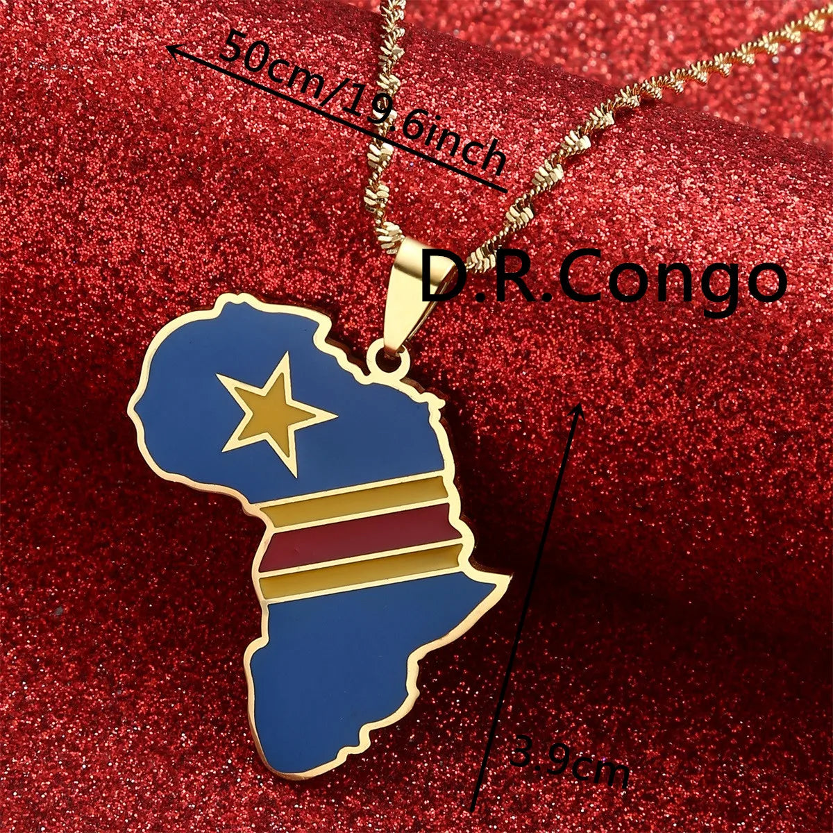 Africa Map Pendant Necklaces Heart African of Maps Jewelry Charms Gold Color Heart Map