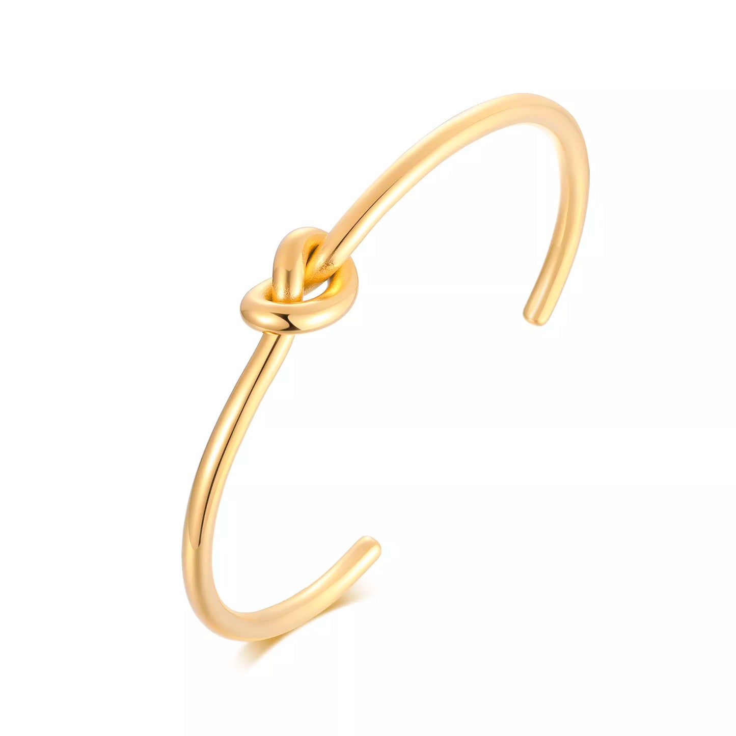 Trendy Round Circular Open Knot Cuff Bangle Bracelets for Women Elegant GoldColor Jewelry Noeud Armband Pulseiras
