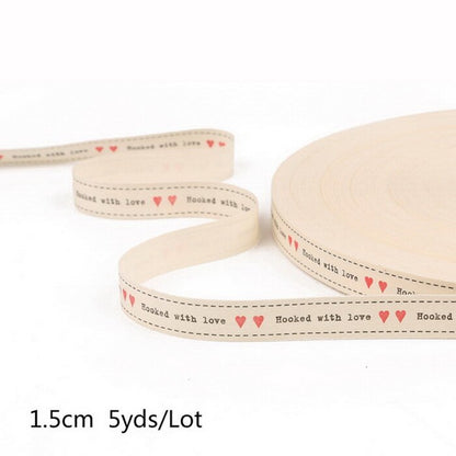 5yards Cartoon Printed Cotton Ribbons Hairbows Christmas Decoration for Home Gif